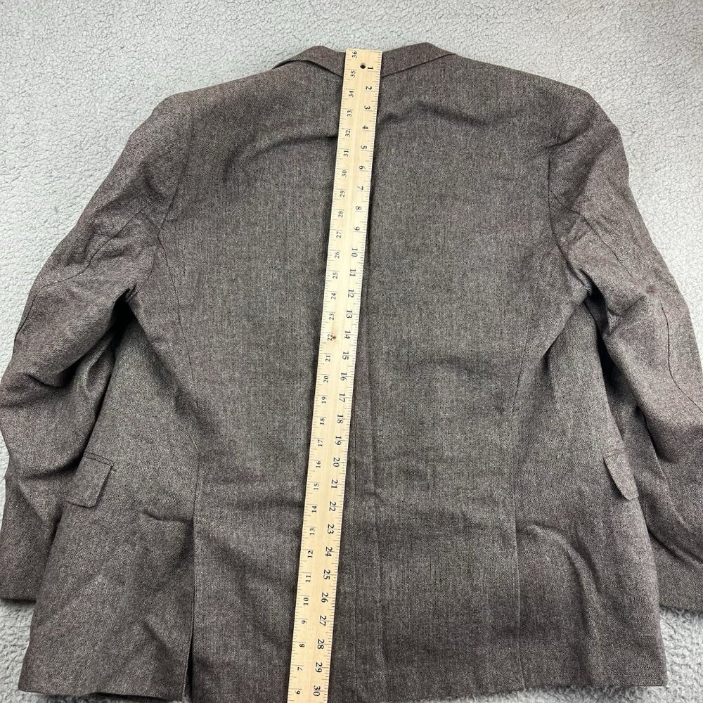 Pronto Uomo Blue Men's Brown Wool Blend Tweed Blazer Coat Jacket XL Slim Fit - Picture 8 of 12